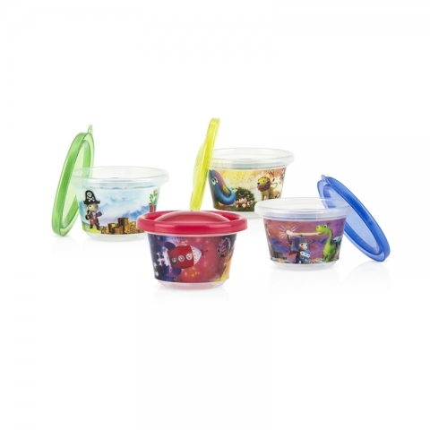 Nuby 4-Pack lavado imprimible apilable