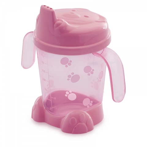 Teddy Bear Cup with Foot, Handle and Rigid Spout